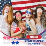 BUWUSMU 36 Pcs Star Shaped Sunglasses Bulk, 4th of July Star Glasses, Patriotic Glasses for Independence Day Party Favors