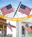 Sinyoeer 6FT Flag Poles, Carbon Fiber Heavy Duty Flagpoles for Outside House, House Flag Poles for Porch, 1 inch Flag Pole for for 3x5 Flag (Without Bracket)
