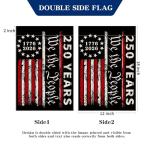 America 250th Anniversary Garden Flag, We the People 1776-2026 USA 250 Years Banner 4th of July Patriotic Yard Sign Double-Sided Waterproof Flag 12x18 Inch