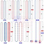 Moon Boat 72PCS 4th of July Accessories Necklaces: Blue White and Red Beads Bulk, Patriotic Party Independence Memorial Day Favors Toys Decorations