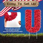 Seeloowy 6 Pcs 4th of July Decorations Outdoor Memorial Day Yard Signs Patriotic Party Yard Sign with Stakes Stars and USA Letter Independence Day Yard Decor for Home Lawn Patio Party Supplies