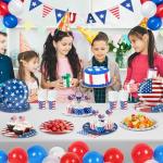 ITTEBISS 48Pcs 4th of July Plates, 4th of July Decorations American Flag Patriotic Party Supplies Disposable Paper Plates for Memorial Day Veterans Day Independence Day Party Decorations