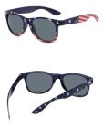 NLEYANB 8 Packs Wholesale Party American Flag USA Independence Day Sunglasses Bulk for Women Men UV400 (White-Blue)