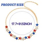 ELABEST Rhinestone Chain Belt Crystal Waist Belt Statement Diamond Patriotic Star Belly Jewelry