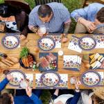 50Pcs American 4th of July Independence Party Oval Paper Plates 11 Inch Patriotic Poppy Flower Plates and Napkins for Memorial Day Decorations Disposable Serves Trays for Labor Veterans Party Supplies