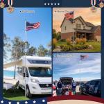 Yescom EZ GO 20ft Telescopic Flag Pole Kit Upgrade Rotating Lock Aluminum Flagpole Set for Outside House Inground Outdoor Camper RV Tailgate Residential Commercial with 3x5' US Flag Ball Top, Silver