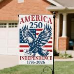 250 Year American Anniversary Flag 1776-2026 Commemorative Double-Sided Patriotic Independence Banner Patriotic Eagle Design Outdoor Yard Décor, Waterproof Flag for Lawn Garden 12x18 Inch