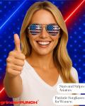grinderPUNCH® American Flag Aviator Sunglasses Glasses Gunmetal Color