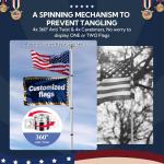 Yescom EZ GO 20ft Telescopic Flag Pole Kit Upgrade Rotating Lock Aluminum Flagpole Set for Outside House Inground Outdoor Camper RV Tailgate Residential Commercial with 3x5' US Flag Ball Top, Silver