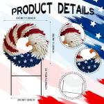 Amyhill 4th of July Outdoor Decor Patriotic Eagle Metal Garden Stakes 250th Anniversary Welcome Yard Signs Decorations Red White Blue Garden Stakes for Independence Memorial Patio Lawn Walkway Outside