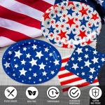 120pcs Patriotic Paper Plates Napkins Party Supplies Disposable 10" x 12" Large Heavy Oval Paper Plates American Flag Themed Tableware Set for Presidents' Day, Memorial Day, 4th of July Decorations