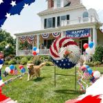 Amyhill 4th of July Outdoor Decor Patriotic Eagle Metal Garden Stakes 250th Anniversary Welcome Yard Signs Decorations Red White Blue Garden Stakes for Independence Memorial Patio Lawn Walkway Outside
