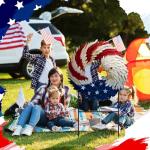 Amyhill 4th of July Outdoor Decor Patriotic Eagle Metal Garden Stakes 250th Anniversary Welcome Yard Signs Decorations Red White Blue Garden Stakes for Independence Memorial Patio Lawn Walkway Outside