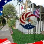 Amyhill 4th of July Outdoor Decor Patriotic Eagle Metal Garden Stakes 250th Anniversary Welcome Yard Signs Decorations Red White Blue Garden Stakes for Independence Memorial Patio Lawn Walkway Outside