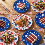 120pcs Patriotic Paper Plates Napkins Party Supplies Disposable 10" x 12" Large Heavy Oval Paper Plates American Flag Themed Tableware Set for Presidents' Day, Memorial Day, 4th of July Decorations