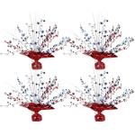 6 PCS 4th of July Table Centerpiece Metallic Foil Spary Red Blue Silver Star Table Decorations Independence Day Centerpieces for 4th of July American National Day Patriotic Theme Party Supplies