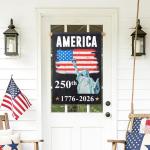 America 250 Anniversary Flag - 12x18 Inch Double Sided Outdoor Patriotic Banner with Statue of Liberty, 4th of July Decorations for US 250th Celebration, USA 250 Merchandise, Commemorative 1776-2026