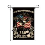 12X18INCH 250th Anniversary USA 1776-2026,Eagle Cross Design One Nation Under God Garden Flag Patriotic Signs Hanging Decor Outdoor Yard Decor (L)