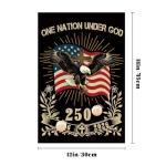 12X18INCH 250th Anniversary USA 1776-2026,Eagle Cross Design One Nation Under God Garden Flag Patriotic Signs Hanging Decor Outdoor Yard Decor (L)