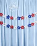 xo, Fetti Red, White + Blue Paper Star Banner | Set of 2, 10ft | 4th of July Banner, USA Decorations, America Party Backdrop, Patriotic Photo Booth Supplies