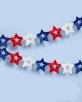 xo, Fetti Red, White + Blue Paper Star Banner | Set of 2, 10ft | 4th of July Banner, USA Decorations, America Party Backdrop, Patriotic Photo Booth Supplies