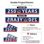 Probsin Large 250 Anniversary USA Banner 120" x 20" 250 Years America Eagle Flag 1776-2026 Patriotic Party Supplies Home Decorations for Outdoor, Indoor, Yard, Garden, Porch, Lawn