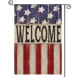 AVOIN colorlife Patriotic 4th of July Garden Flag 12x18 Inch Double Sided Outside, Memorial Day Retro American Stars and Stripes Welcome Yard Outdoor Decoration