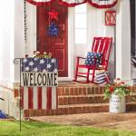 AVOIN colorlife Patriotic 4th of July Garden Flag 12x18 Inch Double Sided Outside, Memorial Day Retro American Stars and Stripes Welcome Yard Outdoor Decoration