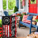 Shuitouk We The People 1776 Garden Flag Vintage Betsy Ross Patriotic Amercian Garden Flag Memorial Day 4th of July Yard Signs Garden Flags for Outside 12x18 Inch Double Sided Outdoor House Decorations