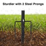 Black Flag Poles for Outside - 8.5FT Metal Outdoor Yard Flag Pole Holder with 2 Prongs Base - 3x5FT American Flag with Pole