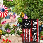 Shuitouk We The People 1776 Garden Flag Vintage Betsy Ross Patriotic Amercian Garden Flag Memorial Day 4th of July Yard Signs Garden Flags for Outside 12x18 Inch Double Sided Outdoor House Decorations