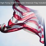 Black Flag Poles for Outside - 8.5FT Metal Outdoor Yard Flag Pole Holder with 2 Prongs Base - 3x5FT American Flag with Pole