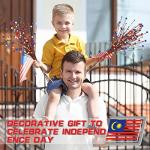 Cindeer 10 Pcs Memorial Day Decorations Berry Stem Picks Patriotic 4th of July Artificial White Blue Red Picks Independence Day Berry Stem Spray Fruit Floral Bunch for Home Festival Office Decorations