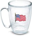 Tervis Made in USA Double Walled American Flag Insulated Tumbler Cup Keeps Drinks Cold & Hot, 16oz Mug, Unlidded