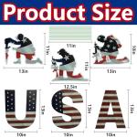 6 Pcs 4th of July Yard Signs Decorations, Independence Day Soldiers and USA Letter Lawn Patio Sign, Memorial Day Decoration Patriotic Lawn Sign with 12 Stakes for Home Garden Pathway Decor