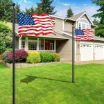 Butizone 20 FT Heavy Duty Aluminum Flag Pole Kit, 14 Gauge Extra Thick Outdoor Flagpole with 3x5 American Flag, Six-Section Design with Durable Alloy Clips for Home and Business Use
