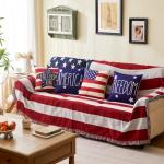 4th of July Pillow Covers 18x18 Inch,Set of 4 Patriotic Red White Blue Summer Outdoor Throw Pillow Covers,Independence Memorial Day USA Flag Linen Fourth of July Cushion Case for Sofa Couch Decor