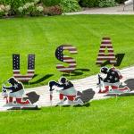 6 Pcs 4th of July Yard Signs Decorations, Independence Day Soldiers and USA Letter Lawn Patio Sign, Memorial Day Decoration Patriotic Lawn Sign with 12 Stakes for Home Garden Pathway Decor