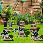 6 Pcs 4th of July Yard Signs Decorations, Independence Day Soldiers and USA Letter Lawn Patio Sign, Memorial Day Decoration Patriotic Lawn Sign with 12 Stakes for Home Garden Pathway Decor