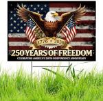 250th Anniversary Yard Sign America 250 Years of Freedom 1776–2026 Patriotic 250th Birthday Decorations Double Sided Corrugated Plastic Outdoor Weatherproof Signs With H Stake 18"x12"