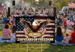 250th Anniversary Yard Sign America 250 Years of Freedom 1776–2026 Patriotic 250th Birthday Decorations Double Sided Corrugated Plastic Outdoor Weatherproof Signs With H Stake 18"x12"