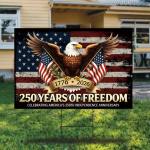 250th Anniversary Yard Sign America 250 Years of Freedom 1776–2026 Patriotic 250th Birthday Decorations Double Sided Corrugated Plastic Outdoor Weatherproof Signs With H Stake 18"x12"