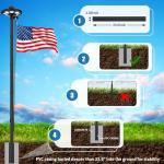 GHOSOONE 20FT 12 Gauge Heavy Duty Flag Pole Kit with Solar Light,Ground Flag Pole for Outside House Extra Thick Aluminum Flagpoles with 136 Led Light & 3x5 American Flag,110MPH Wind Tested,Black