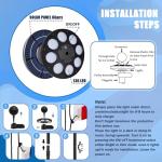 GHOSOONE 20FT 12 Gauge Heavy Duty Flag Pole Kit with Solar Light,Ground Flag Pole for Outside House Extra Thick Aluminum Flagpoles with 136 Led Light & 3x5 American Flag,110MPH Wind Tested,Black