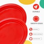 BONSINY 50 Count Red Plates Disposable Heavy Duty 10" x 12" Oval Red Plastic Plates for Birthday Picnic BBQ Graduation Party