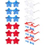 4th of July Star Glasses 12 Pairs Patriotic Fourth of July Star Sunglasses Red White and Blue American Flag Sunglasses USA Themed Glasses for Memorial Day Independence Day Party Supplies Decorations