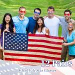 4th of July Star Glasses 12 Pairs Patriotic Fourth of July Star Sunglasses Red White and Blue American Flag Sunglasses USA Themed Glasses for Memorial Day Independence Day Party Supplies Decorations