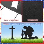 DoubleFill Memorial Day Decorations Patriotic Soldiers Yard Sign with Stake 4th of July Decorations Independence Day Waterproof Outdoor Patriotic Decor for Garden Patio Pathway Yard Lawn Decor