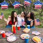 10 Pieces 18 Inches American Flag Star Foil Balloons, Patriotic Red, White, and Blue Mylar Star Shaped Balloons for 4th of July, Independence Day, Memorial Day, and National Holidays Party Decorations