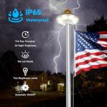 Weavelife 20FT Flag Pole Kit with Solar Light in Ground, Heavy Duty Sectional Extra Thick Aluminum Flagpole Kit with 136 Led Flag Light Solar Powered, Flag Included